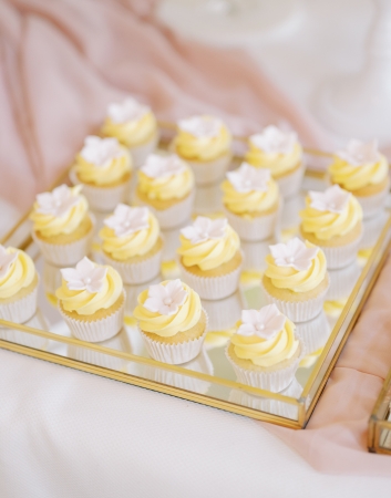 Mini cupcakes zacht geel