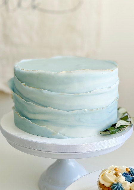 Geboorte taart blauw