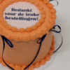 vintage lambeth cake oranje en navy blauw