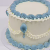 vintage lambeth cake wit en blauw