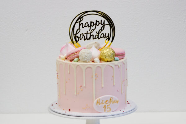 Blush & Gold Drip Cake