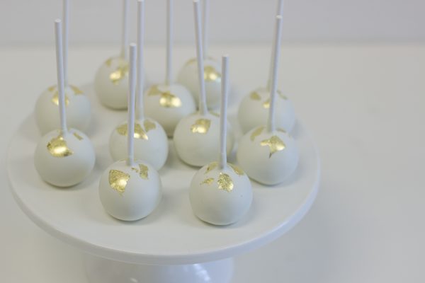 Cake pops met bladgoud